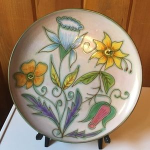 Vintage Hand Crafted Plate By Madeleine Antico Signed Pottery Gorgeous Floral